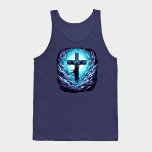 Divine Mercy: Jesus on the Cross Surreal Spiritual Artwork Tank Top